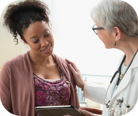 Doctor and patient talking