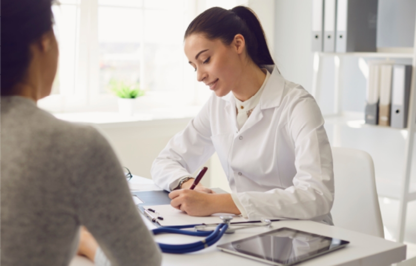 Doctor discussing treatment options with a patient.