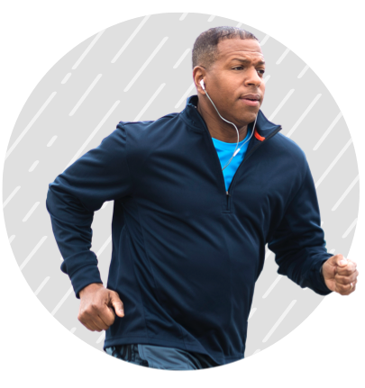 Man with ulcerative colitis exercising