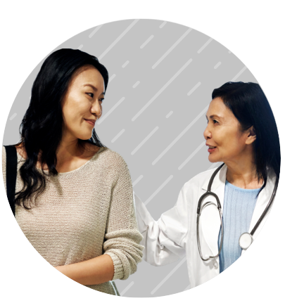 Patient discussing treatment options with her doctor